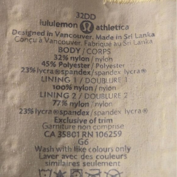 Lululemon Athletica Ta Ta Tamer multicolor Striped full Support Sports bra 32DD - Picture 6 of 6